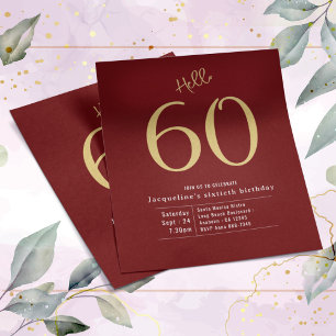 60 Red Gold Budget 60e verjaardag Uitnodiging Flyer
