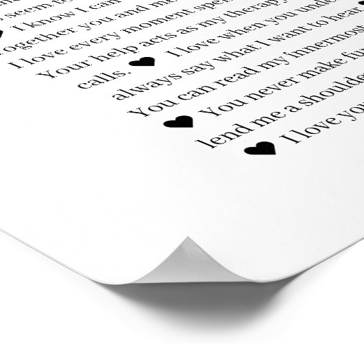 60 Redenen die we van je houden Poster (Hoek)