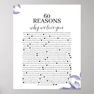 60 Redenen die we van je houden Poster