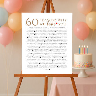 60 redenen waarom we van je houden 70e 75e verjaar poster