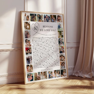 60 Redenen Waarom We Van Je Houden Foto Collage Aa Perfect Poster