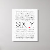 60 redenen waarom we van je houden trouwlust je va canvas afdruk (Voorkant)