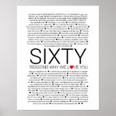 60 redenen waarom we van je houden trouwlust je va poster (Voorkant)
