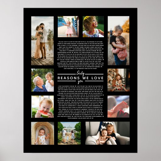 60 redenen waarom we van je houden verjaardagscade poster (Voorkant)