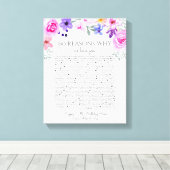 60 redenen waarom we van je paarse roze florale bl canvas afdruk (Insitu (Houten vloer))