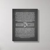 60 redenen waarom we van je verjaardagscadeau houd canvas afdruk (Voorkant)