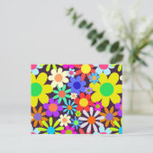 60 Retro Country Floral Daisy Field Briefkaart (Staand voorkant)