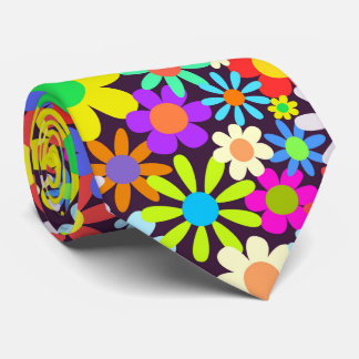 60 Retro Country Floral Daisy Field Stropdas
