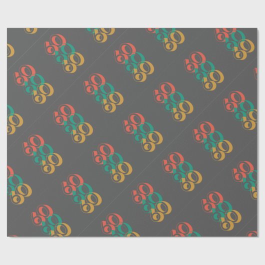 60 retro grijs cadeaupapier (Vlak)