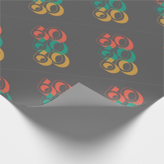 60 retro grijs cadeaupapier (Hoek)