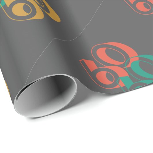 60 retro grijs cadeaupapier (Rol Hoek)