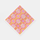 60  retro roze en oranje gepatterd servet (Hoek)
