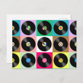 60 Retro  Vinyl Record Pop Art Briefkaart (Voorkant / Achterkant)