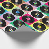 60 Retro  Vinyl Record Pop Art Cadeaupapier (Hoek)