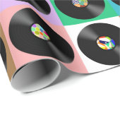 60 Retro  Vinyl Record Pop Art Cadeaupapier (Rol Hoek)