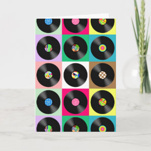 60 Retro  Vinyl Record Pop Art Kaart