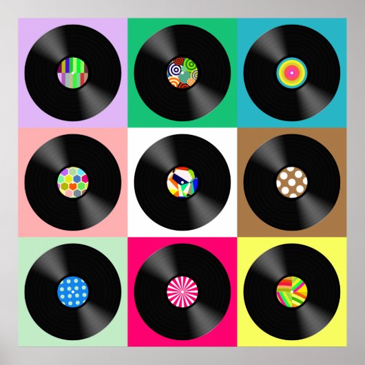 60 Retro  Vinyl Record Pop Art Poster (Voorkant)
