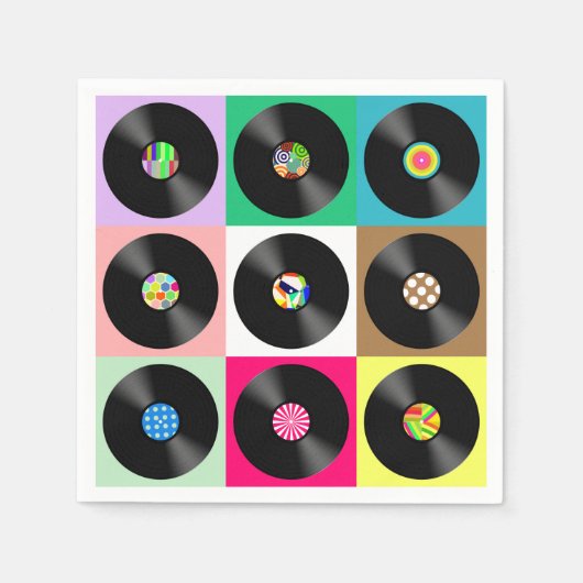 60 Retro  Vinyl Record Pop Art Servet (Voorkant)