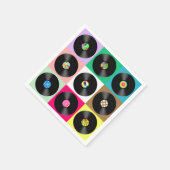 60 Retro  Vinyl Record Pop Art Servet (Hoek)