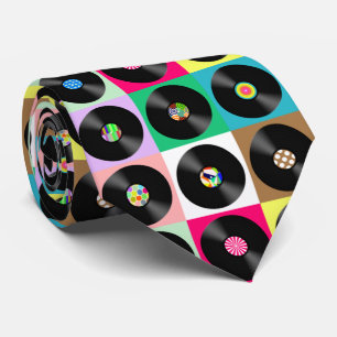 60 Retro  Vinyl Record Pop Art Stropdas