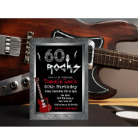 60 Rocks Rockstar Gitaar 60ste Verjaardagsuitnodig