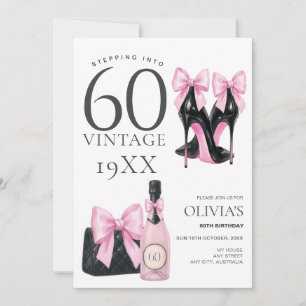 60 Roze 60ste verjaardag uitnodiging