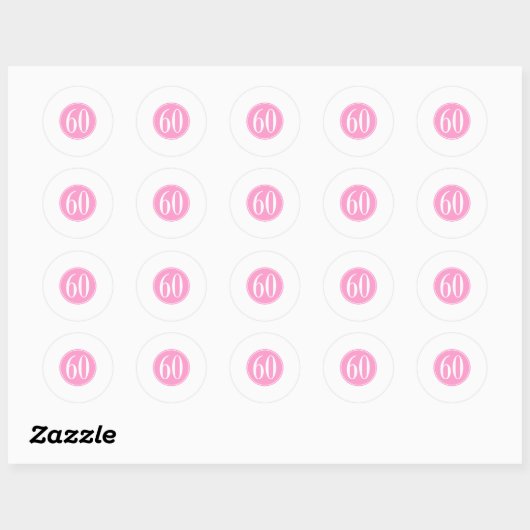 #60 Roze cirkel Ronde Sticker (Vel)
