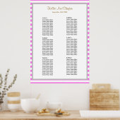 60 Roze/Witte Stenen Strijdstemkaart Poster (Keuken)