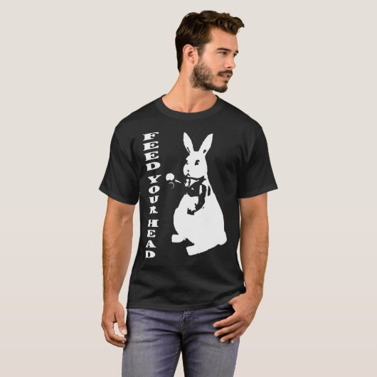 60_s Geïnspireerd Witte Konijn Alice in Wonderland T-shirt (Voorkant volledig)