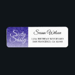 60 Sassy Blue Glitter 60th Birthday Return Address Etiket<br><div class="desc">Het vieren van 60-jarige stijl met dit moderne 60ste verjaardagsontwerp op een koninklijke blauwe glitter ombre achtergrond, een chic 60ste verjaardagsaanduiding die je gewoon kunt personaliseren en uitzenden voor de viering van je zestigste verjaardagsfeestje. De woorden zestig en assy worden geplaatst gebruikend modern manuscript. Neem contact met ons op via...</div>