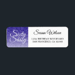 60 Sassy Blue Glitter 60th Birthday Return Address Etiket<br><div class="desc">Het vieren van 60-jarige stijl met dit moderne 60ste verjaardagsontwerp op een koninklijke blauwe glitter ombre achtergrond, een chic 60ste verjaardagsaanduiding die je gewoon kunt personaliseren en uitzenden voor de viering van je zestigste verjaardagsfeestje. De woorden zestig en assy worden geplaatst gebruikend modern manuscript. Neem contact met ons op via...</div>