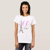 60 & Sassy Eiffel Tower Paris T-shirt (Voorkant volledig)