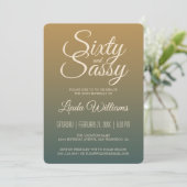 60 Sassy Gold Emerald Ombre 60e verjaardagsfeest Kaart (Staand voorkant)