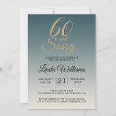 60 Sassy Gold Emerald Ombre 60e verjaardagsfeest Kaart (Voorkant)