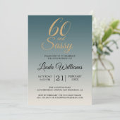 60 Sassy Gold Emerald Ombre 60e verjaardagsfeest Kaart (Staand voorkant)