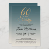 60 Sassy Gold Emerald Ombre 60e verjaardagsfeest Kaart (Voorkant / Achterkant)