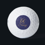 60 Sassy Navy Blue Gold Glitter 60e verjaardag cad Golfballen<br><div class="desc">Vier het draaien van 60 in stijl met deze glamoureuze 60e verjaardag golfbal in marineblauw en faux gold gliter. De woorden 60 en sassy zijn ingesteld met behulp van moderne typografie. Exclusief voor u ontworpen door Happy Dolphin Studio.</div>
