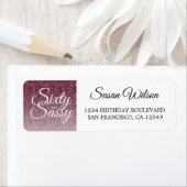 60 Sassybordeaux 60e verjaardag retouradres Etiket (Insitu)