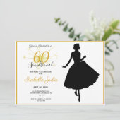 60 & SENSATIONAL 60th Birthday Invitation Kaart (Staand voorkant)