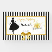 60 & SENSATIONAL Birthday Black/White horizontaal Spandoek (Horizontaal)