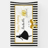 60 & SENSATIONAL Birthday Black/White horizontaal Spandoek (Verticaal)