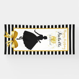 60 & SENSATIONAL Birthday Black/White Stripes Spandoek