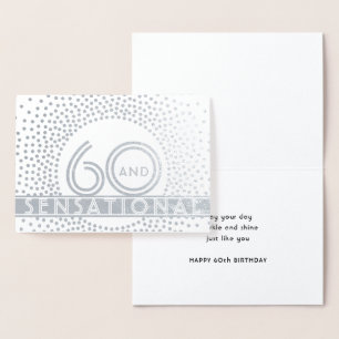 60 & Sensationeel Felicitatie Chic Vintage Deco Folie Kaarten