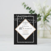 60 & Sensationele LIghts Birthday Party Invitation Briefkaart (Staand voorkant)