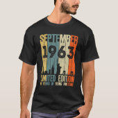 60 september 1963 60 verjaardag 60 jaar oud 1963 g t-shirt (Voorkant)