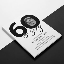 60 & Sexy Foto 60e verjaardagsuitnodiging Kaart