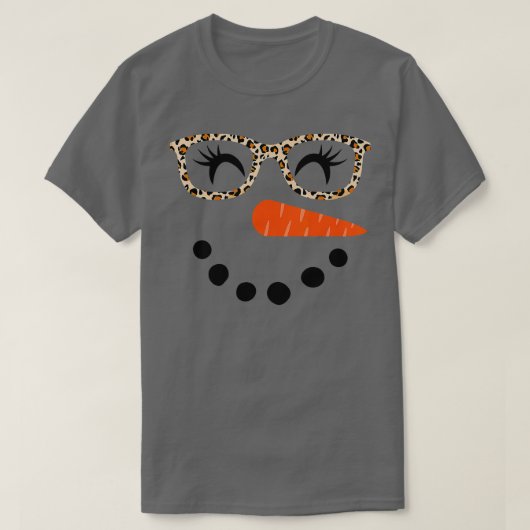 60 Snowman Shirt voor vrouwen Eyelashes Leopard Gl (Design voorkant)