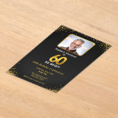 60 So What Black Gold 60th Birthday Photo Acryl Uitnodigingen (Laagn)