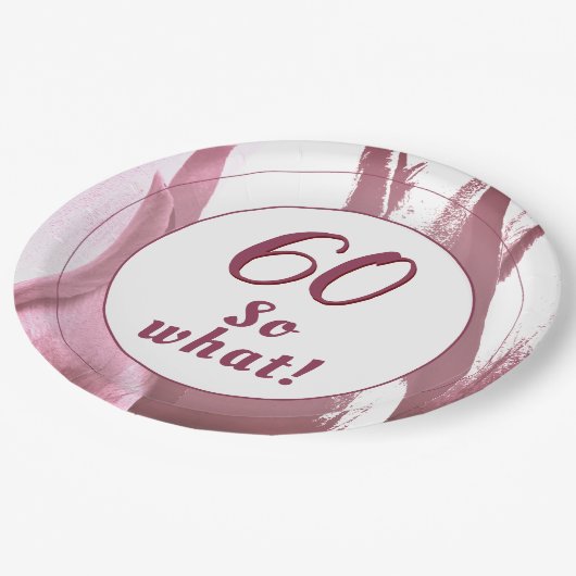 60 So What Bourgondische Tulp 60ste Verjaardag Blo Papieren Bordje (Gekanteld)