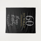 60 So what Grappige Citaat Zwarte Elegante 60e Ver Wandkleed (Voorkant (horizontaal))